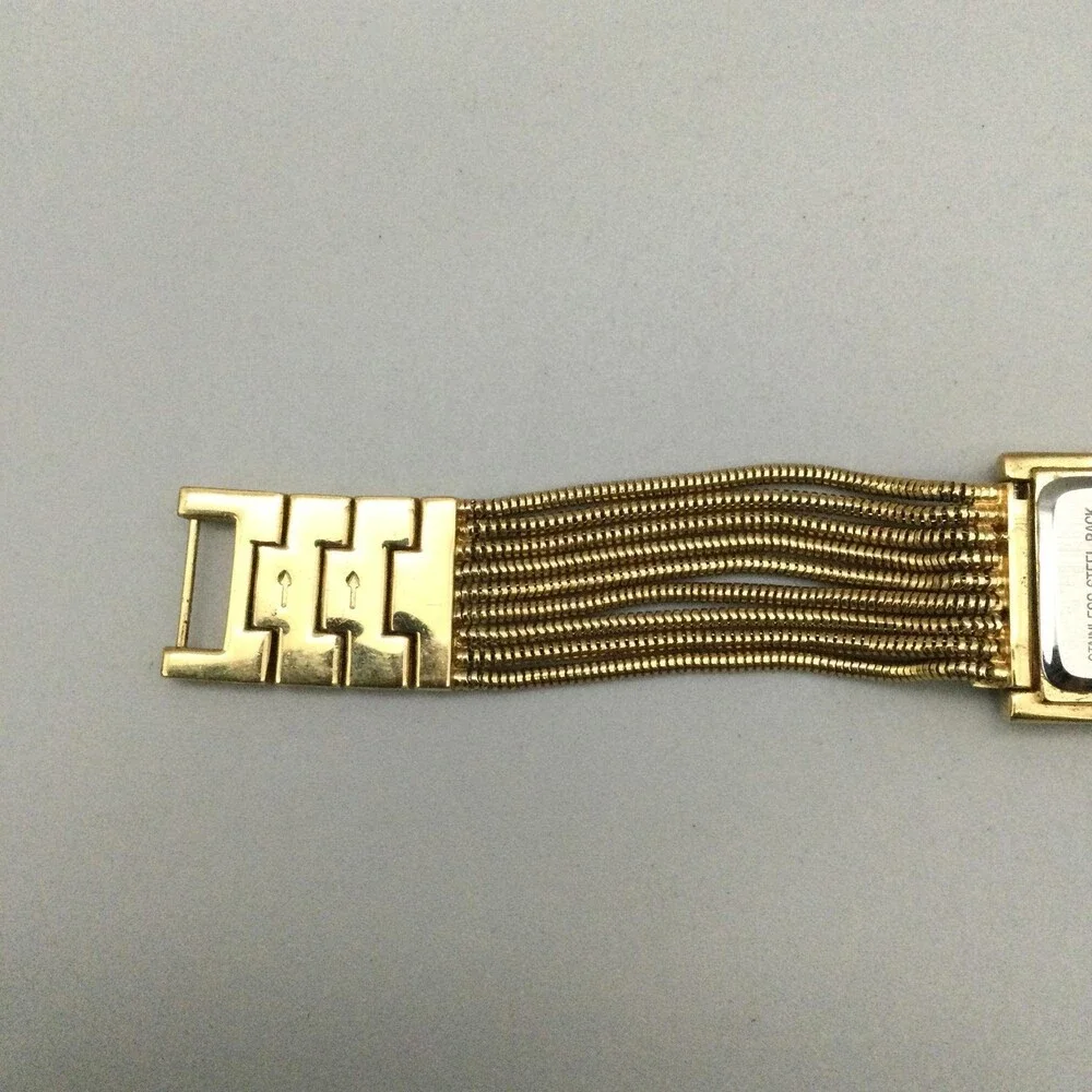 Cenere Womens Watch 24mm White MOP Dial Gold Tone Crystals New Battery 7.25